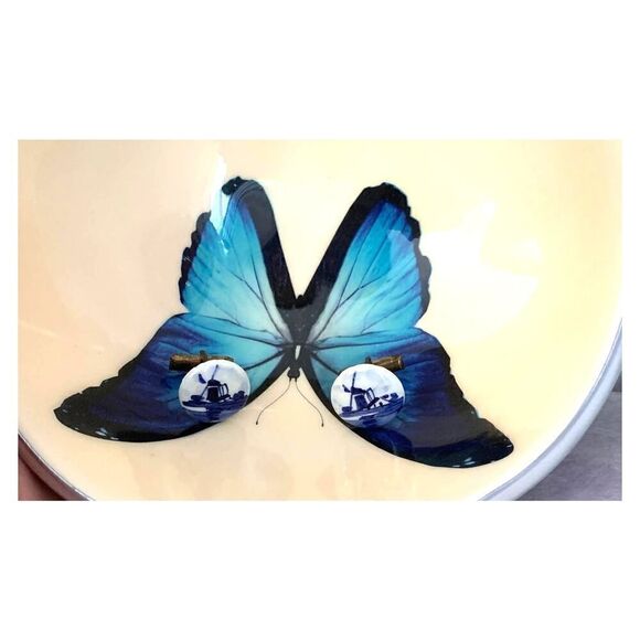 Pat #2920363 Blue & White German pottery Cuff links, Vintage - Picture 2 of 4